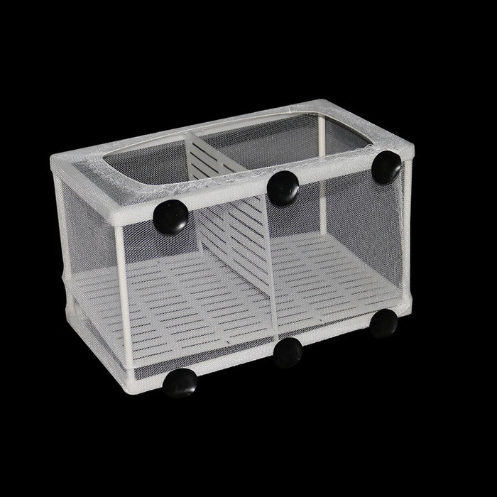 Aquarium Hatchery Fish Tank Incubator Net With Suction Cup Fish Isolation Breeding Net Box For Baby Fishes Clownfish Guppy White