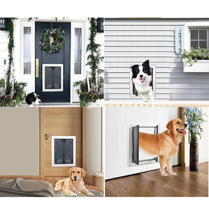 Dogs Door with Flap Heavy Duty Doors Large Aluminum Pet Door Energy Efficient Durable for Exterior Outdoor Indoor Wall Door