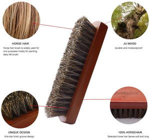 1 Pcs Horse Hair Brushes Shine Buff Polish Cleaner for Shoes Boots Coats Sofa Quickly Clean and Polish Leather and Suede