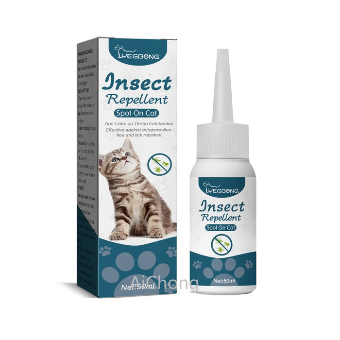 50ml Insect Repellent Spot on Cat Defense Against Parasites, Ticks, Fleas and Mites Health Cleaning Supplies