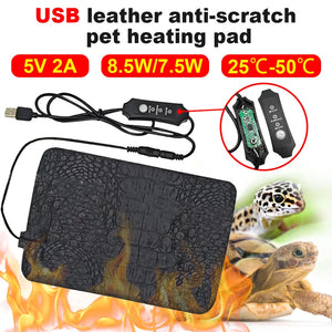 Pet Heating Pad Terrarium Reptiles Heat Mat USB Electric Blanket Heater Warm Pad Adjustable Temperature Controller Incubator Mat