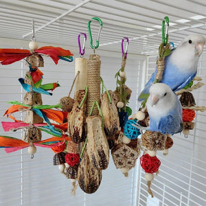 Large Parrot Toy Tearing Natural Wooden Blocks Bird Chewing Toy Parrot Cage Bite Toy Environmental Protection Bird Parrot Toy