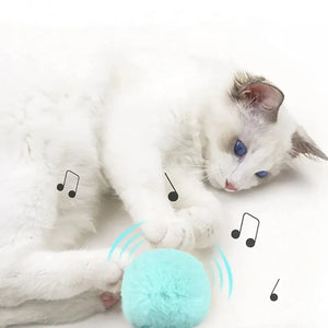 Smart Cat Ball Toys Plush Electric Catnip Training Toy Kitten Touch Sounding Squeaky Supplies Pet Products Toy For Cats