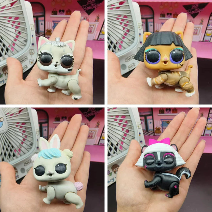 Cute pet dolls action figures toys Rare series children's playhouse Diy model children's birthday gift collection ornaments