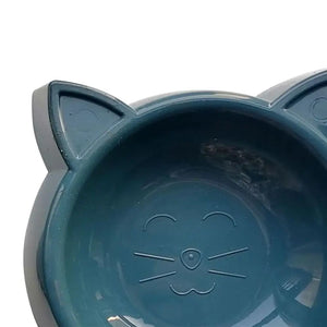 Pets Food Bowl Cat Face Shape Large Capacity Feeding Dish Solid Color Cat Food Bowl Pet Water Drinking Feeder for Small Dog Bowl