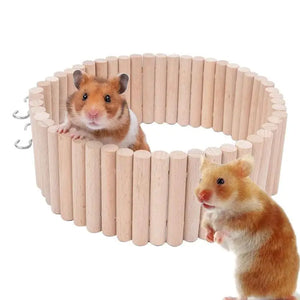 Nature Wood 2in1 Cage Ladder Fence Bundle Chew Toy Climbing Ladder Bridge For Hamster Chinchilla Reptile Small Animals Supplies