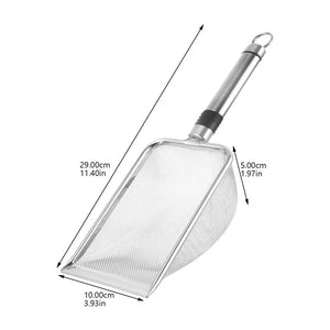 Pet Cat Waste Shovel Long Handle Stainless Steel Metal Shovel Litter Filter Garbage Sand Scoop Pet Cleaning Tool Cat Supplies