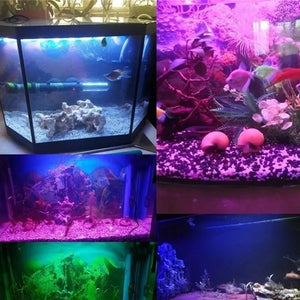 Aquarium Fish Tank LED Colorful Light EU/US Plug Submersible Waterproof Bar Strip Lamp Submersible Lightings Tank Decoration