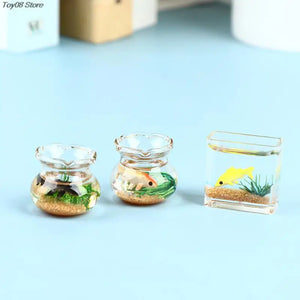 2*2.5cm Dollhouse Miniature Glass Fish Tank Bowl Aquarium Doll House Home Ornament Toy For Dollhouse Decals New!