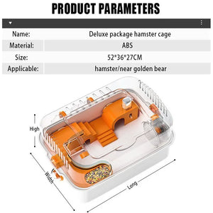 Transparent Hamster Cages Habitats Breathable Guinea Pig Small Animal Cage with Accessories Hamster Furniture Pet Breeding Box