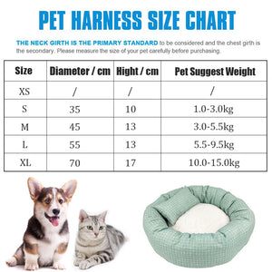 Round Pet Beds for Dogs Cats Soft Cloth Pet Mat with Pillow Animals Sleeping Cushions Sofa Puppy Small Cat House Dog Accessoires