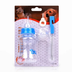 Plastic Pet Cat Puppy Dog Baby Animal Feeding Bottle with Spare Nipple and Brush Set Dog Cat Feeders Pet Health Water Bottle