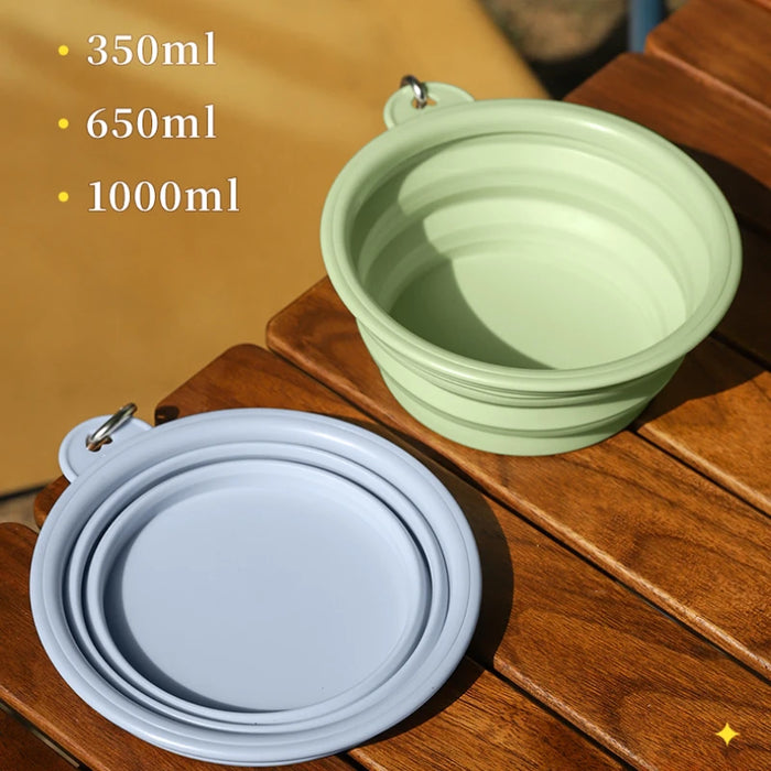 Dog Pet Folding Silicone Bowl Outdoor Travel Foldable Portable Cat Food Water Container Feeding Tray Bowl Pet Supplies