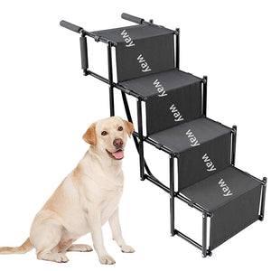 Portable Dog Car Step Stairs Ladder Folding Pet Ladder Ramp For Trucks SUVs High Bed Indoor Outdoor Use Lightweight Dog Stairs