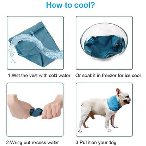 Summer Ice Dog Collar Reusable Physical Instant Cooling Bandana with Leash Hole Prevent Heat Stroke Outdoor Breathable Pet Scarf