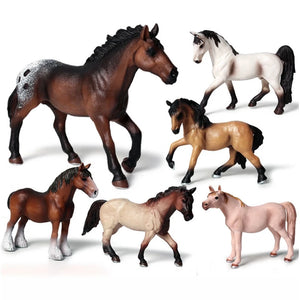 Miniature Horse Cowboy Stud Farm Stable Horseman Action Figures Animal Model Appaloosa Harvard Hannover Clydesdale Quarter Horse