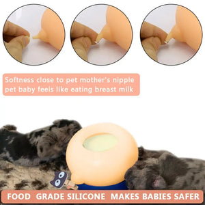 150ml Pet Milk Feeder Bionic Breast Feeder Nipples Safe And Healthy Food Grade Silicone Milk Feeding Tool For Pet Dog Cat Kitten