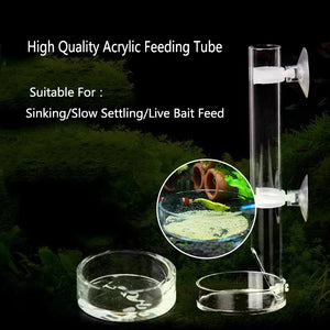 1Pcs Acrylic Aquarium Feeder Tube Dish Transparent Fish Tank Shrimp Snail Shrimp Food Feeder Bowl Aquarium Feeding Accessories