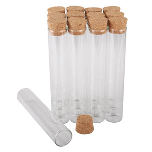 50 Pieces Diameter 22mm Test Tubes with Cork Stopper Glass Bottles Terrarium Glass Jars Vials DIY Wedding Crafts Favors