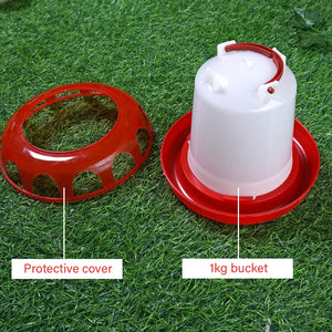 Automatic Chicken Water Feeder Bucket with Cover Quail Pigeon Feeder Chicken Feeding Bucket Poultry Animal Feeding Tools