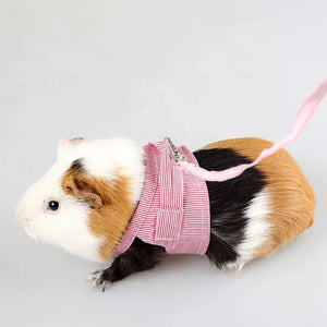 S/L Small Pets Chest Strap Hamster Outdoor Traction Rope Adjustable Harness Leash Vest for Rabbit Hedgehog Chinchilla Guinea Pig