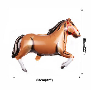 1pc Oversized Horse Balloon Cowboy Giant Horse Aluminum Film Balloon Farm Animal Horse Theme Birthday Party Decoration Kids Toys