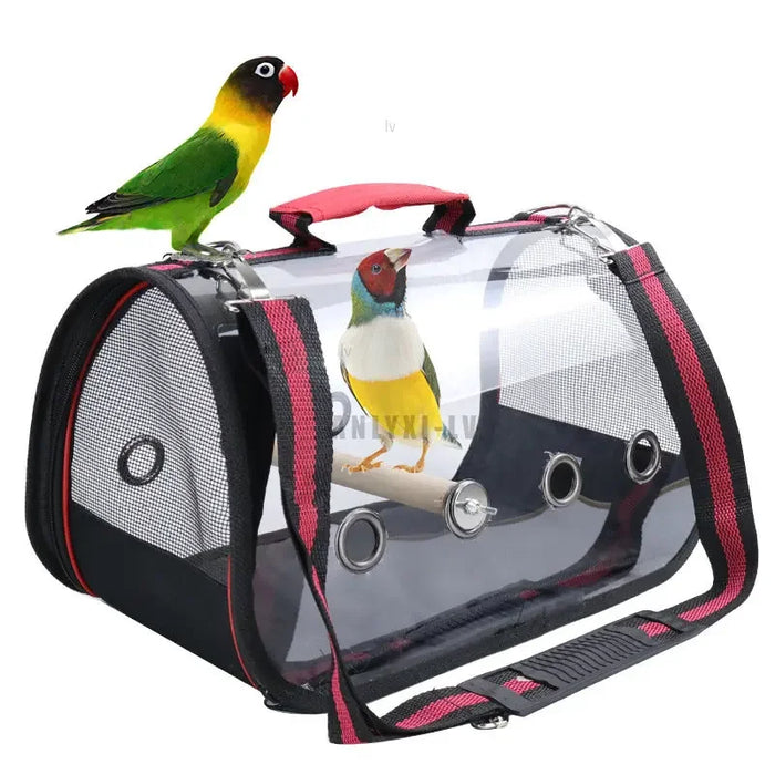 Outdoor Bird Transport Cage Bird Travel Carrier Breathable Space Parrot Go Out Backpack Multi-functional Bird bag with Perch