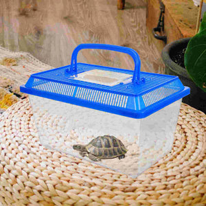 Box Reptile Tank Breeding Travel Turtle Carrier Feeding Cage Plastic Carrier Habitat Lizard Gecko Tortoise Terrarium Lid