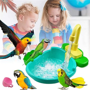 1Pcs Parrot Shower Pet Bird Bath Cage Basin Parrot Bath Basin Parrot Shower Bowl Birds Accessories Parrot Toy Bird Bathtub