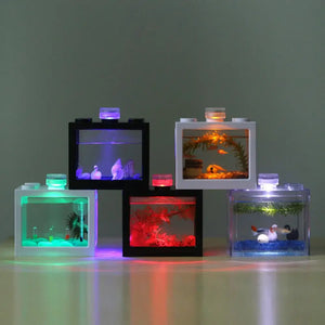 1PCS Micro Landscape Lamp LED Light Waterproof Aquarium Fish Tank Light Home Table Decoration Small Eco Cylinder Accessories