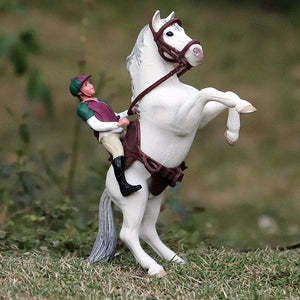 Oenux Wild Steed Clydesdale Horse Animal Model Action Figures Farm Stable Rider Equestrian Knight Horseman PVC Figurines Kid Toy