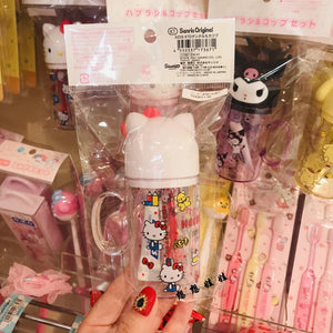 Japan's Sanrio Kitty Cinnamon Dog Melody Kuromi My Melody Portable Mouthwash Cup Toothbrush Toothpaste Travel Set Anime Gift