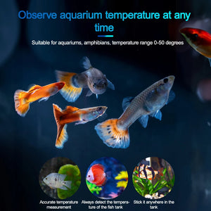 0~99.9℃ Aquarium Self-adhesive Thermometer ±0.1 ℃ High Precision LED Screen Digital Display Reptile Breeding Tank Thermometer