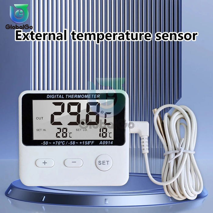 Mini LCD Digital Thermometer With Probe Sensor Swimming Pool Refrigerator Aquarium Thermometer Measurer With Cable 1M