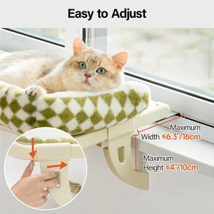 Mewoofun Cat Hammock One-Step Sliding Clamping Slot Adjustment Cat Window Hammock with Removable Covers 30kg Pet Accessories