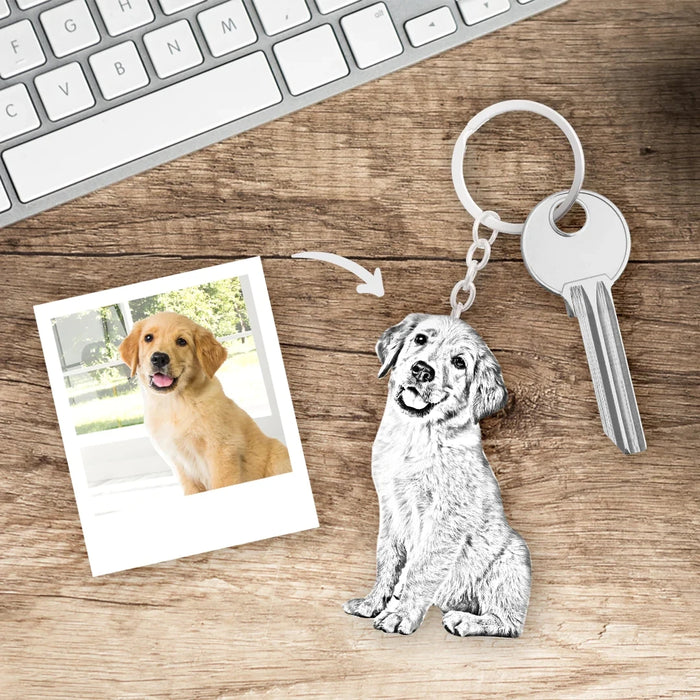 Personalized Pet Photo Necklace Engraved Pets Pendant Gifts Handmade Custom Dog Cat Keychain Memory Jewelry Picture Pendants