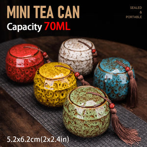 70ML Colorful Ceramic Canister Mini Memorial Pet Urn Sealed Canister Ash Storage Box Funeral Container Storage Memory Funeral