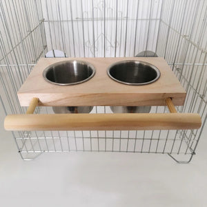 Bird Feeding Cups for Cage Hanging Parrot Feeder Food Water Bowl with Perch for Cockatiels Conures Easy to Install Dropshipping