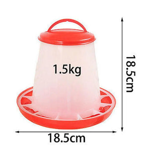 1.5kg Feeder Bucket Tool with Lid Handle for Chicken Hen Poultry Feeding Watering Supplies