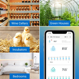 INKBIRD Wi-Fi Smart Sensor for Real-Time Temperature Humidity Monitor Data Logger for Refrigerators, Reptile Terrariums,Cellars