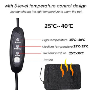 Pet Heating Pad Terrarium Reptile Heat Mat Electric Blanket Heater 3 Gear Adjustable Temperature Controller Incubator Mat