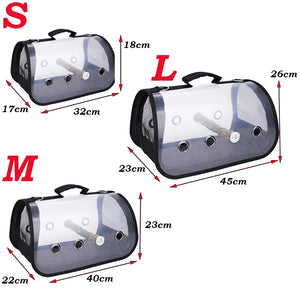 Portable Clear Bird Parrot Transport Cage Breathable Bird Carrier Travel Bag Small Pet Rabbit Guinea Pig Chinchilla Outdoor Bag