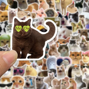 10/50/100pcs Funny Cute Cat MEME Animals Stickers Kawaii Decals Scrapbooking Notebook Luggage Laptop Skateboard Sticker Toy