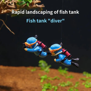 Floating Diver Aquarium Decoration Simulated Mini Diver Personality Landscaping Decoration Cute Domestic Aquatic Pet Supplies