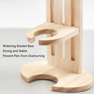 Adjustable Wooden Small Pets Water Drinking Bottle Holder Feeding Bottles Stand Auto Dispenser Holder Guinea Pigs Chinchillas