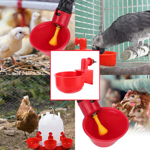 Chicken Drinking Cup Automatic Drinker Chicken Feeder Plastic Poultry Waterer Drinking Water Feeder for Chicks Duck Goose Quail