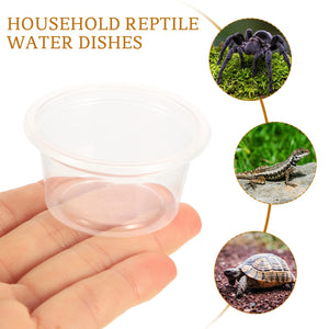 20 Pcs Reptichip Gecko Food Cups Mealworm Feeder Gecko Ledge Cups Reptile Water Dish Plastic Reptile Feeding Cups