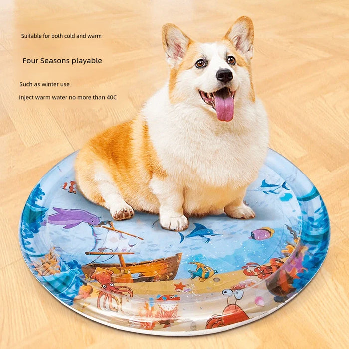 Water Mat for Cat Summer Cooling Pet Water Bed Cushion Ice Pad Dog Sleeping Square Mat for Puppy Dogs Water Sensory Play Mat