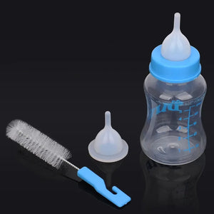 Plastic Pet Cat Puppy Dog Baby Animal Feeding Bottle with Spare Nipple and Brush Set Dog Cat Feeders Pet Health Water Bottle