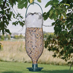 1Pcs Outdoor Bird Feeder Automatic Hanging Plastic Feed Bowl For Parrot Pigeon Pet Indoor Bottle Mouth Docking Feeding Supplies